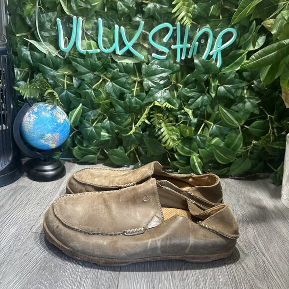 Olukai Moloa Men's Leather Slip On Shoes Water Beach Brown Size 11 - Picture 4 of 10